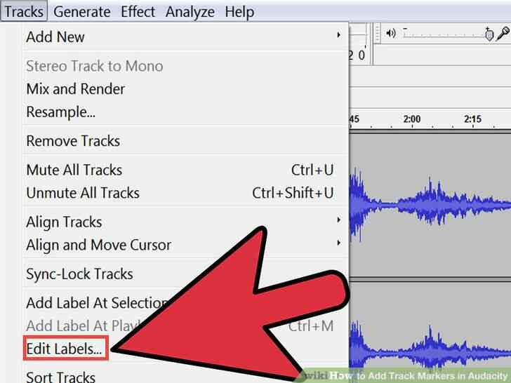 Image intitulée Ajouter une Piste de Marqueurs dans Audacity Étape 1
